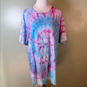 Tie-Dye T-Shirt in Blue and Pink